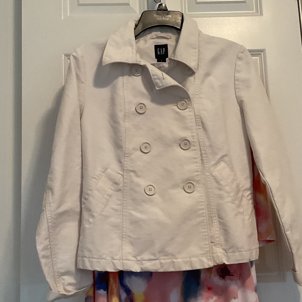 GAP Women's Cream Pea Coat